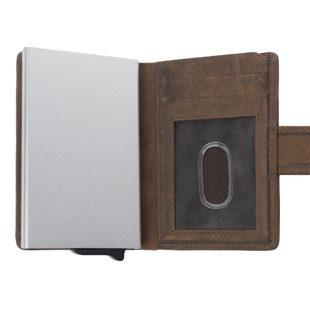 Myra Laredo Trail Leather Credit Card Holder in Smoky Walnut