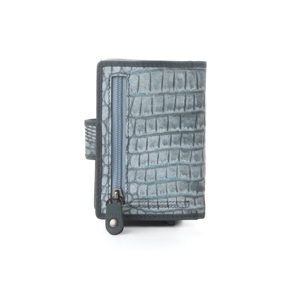 Myra Silver Creek Leather Credit Card Holder in Ashen Grey