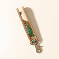 Myra Soaring Bloom Handtooled Leather Keyfob in Dakota Teal