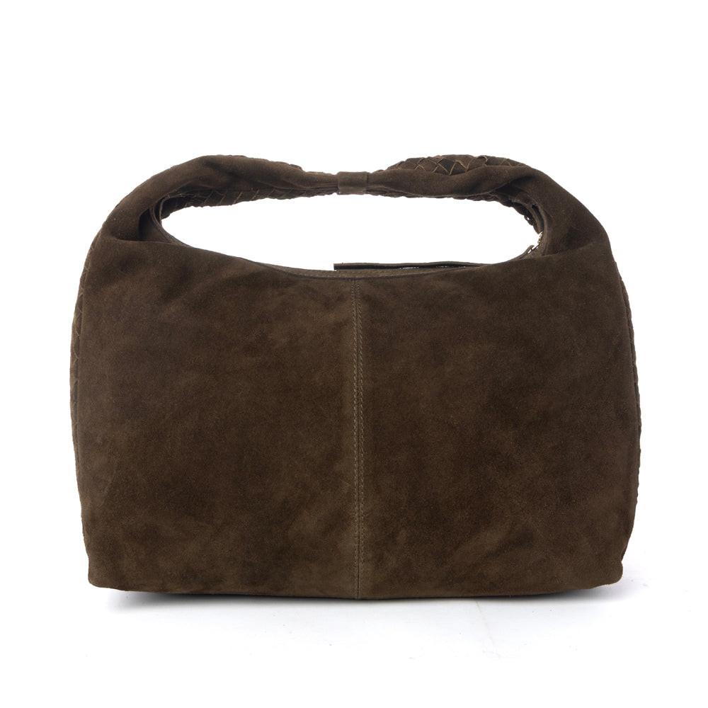 Myra Saddle Weave Genuine Suede Leather Bag in Bridle Bronze