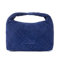Myra Saddle Weave Genuine Suede Leather Bag in Royal Blue
