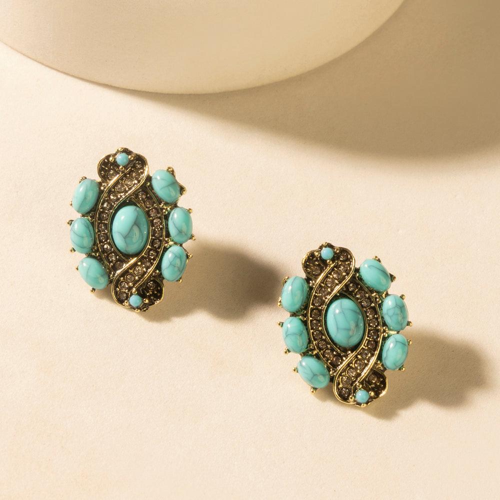 Myra Sage Wind Studs in Desert Turquoise