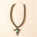 Myra Stone & Horn Chain in Ash Beads
