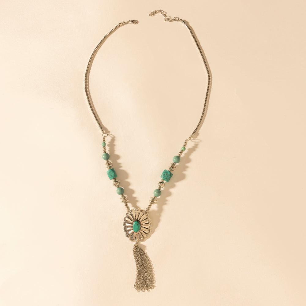 Myra Relic Pendant Necklace in Turquoise Vein