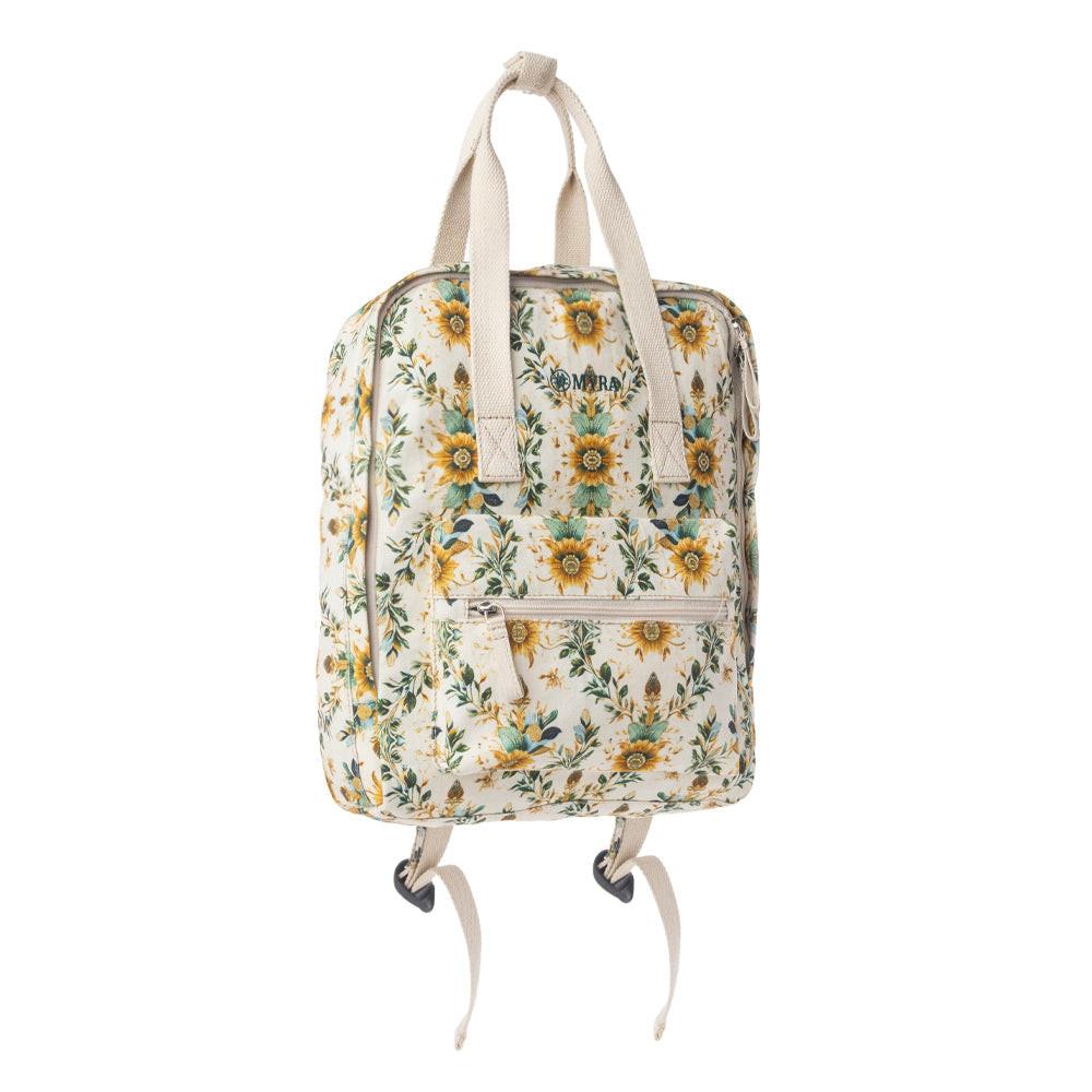 Myra Pine Meadow Cotton & Leather Crossbody Bag in Mustard Cream