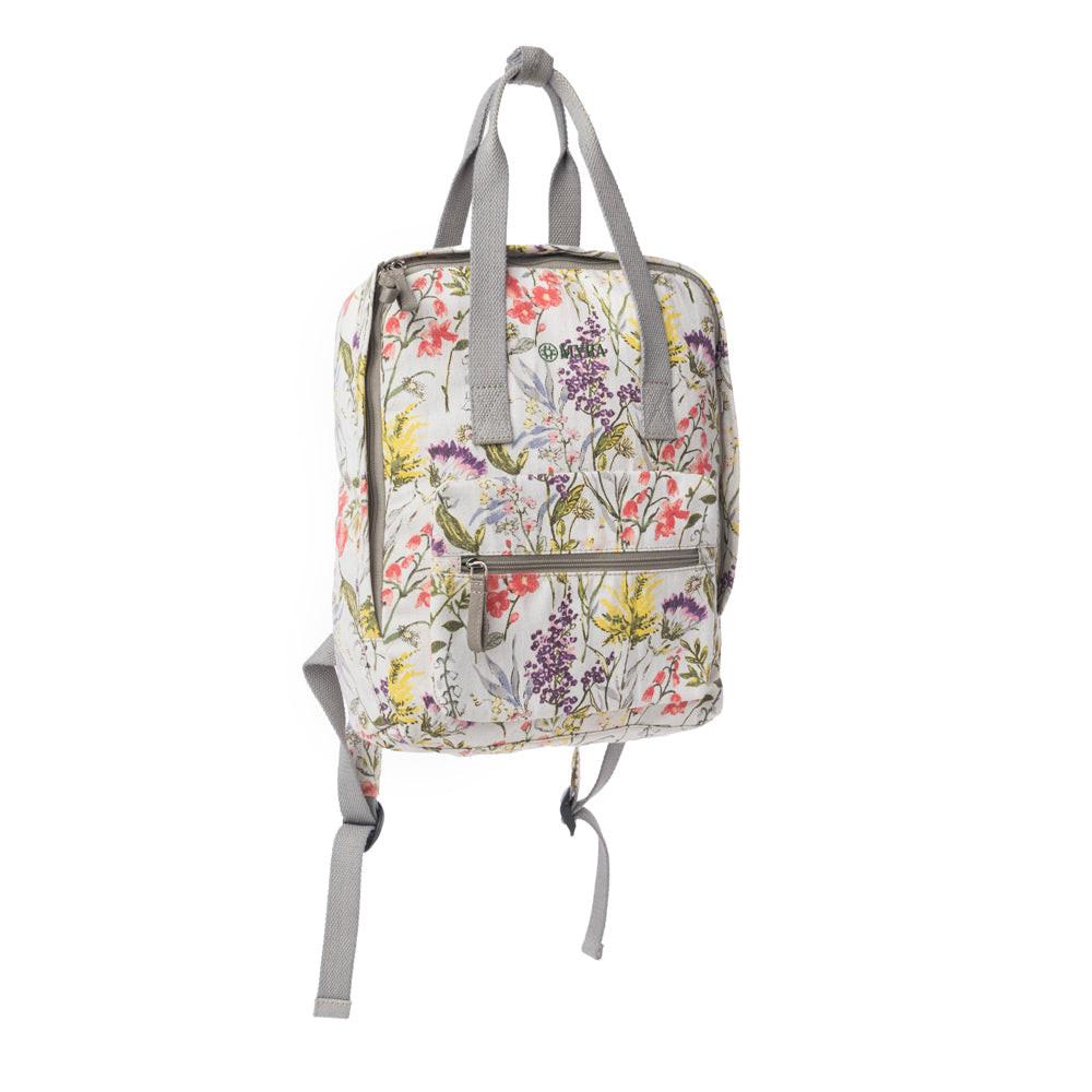 Myra Pine Meadow Cotton & Leather Crossbody Bag in Garden White