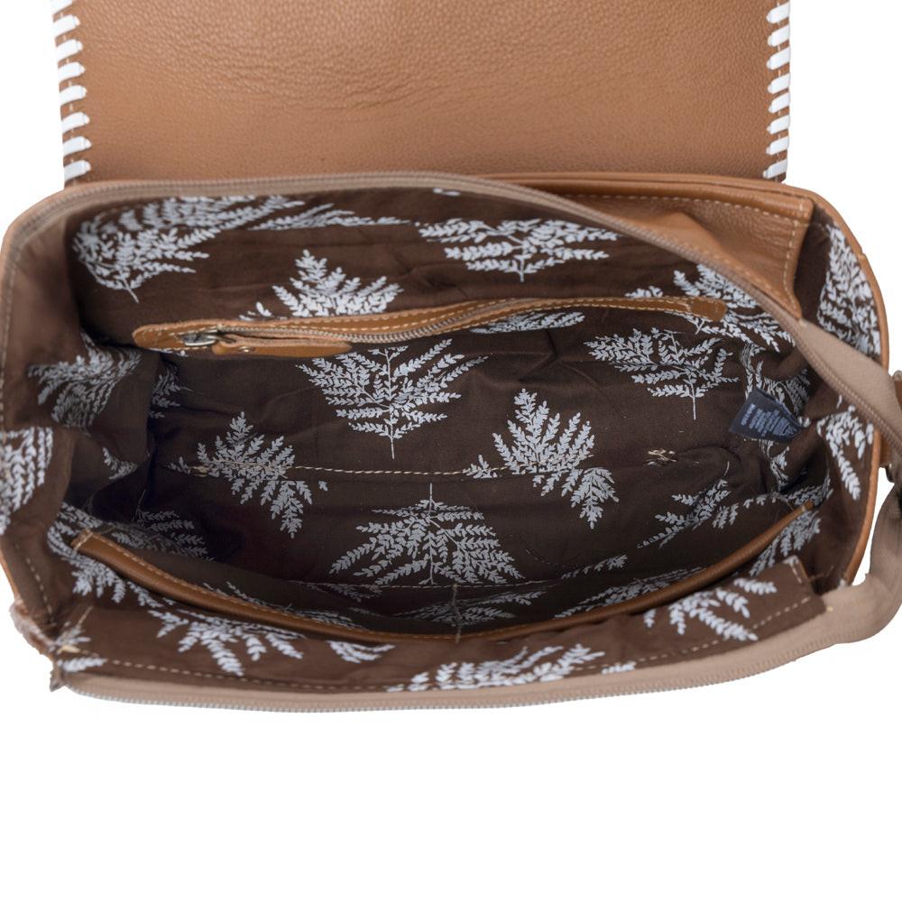 Myra Frontier Drift Hairon Leather Concealed Carry Bag in Canyon Brindle
