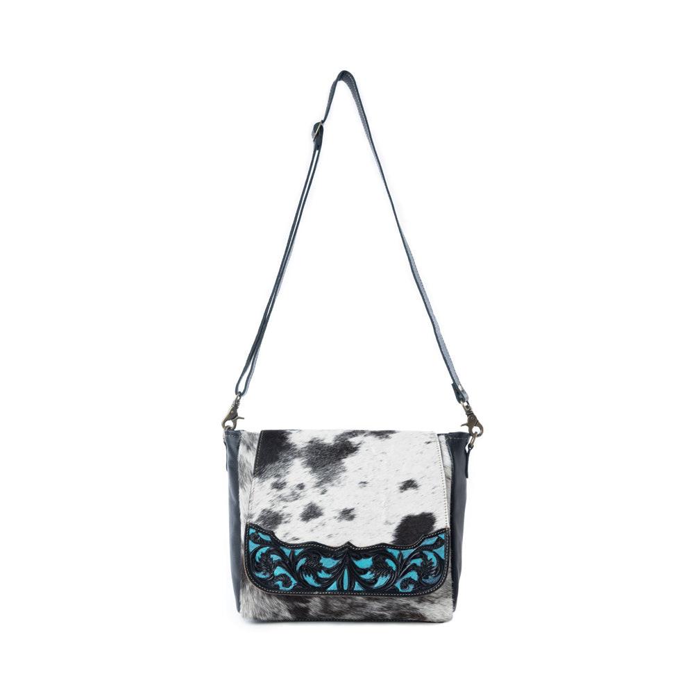 Myra Sagebrush Vale Hairon Leather Concealed Carry Bag in Onyx Frost