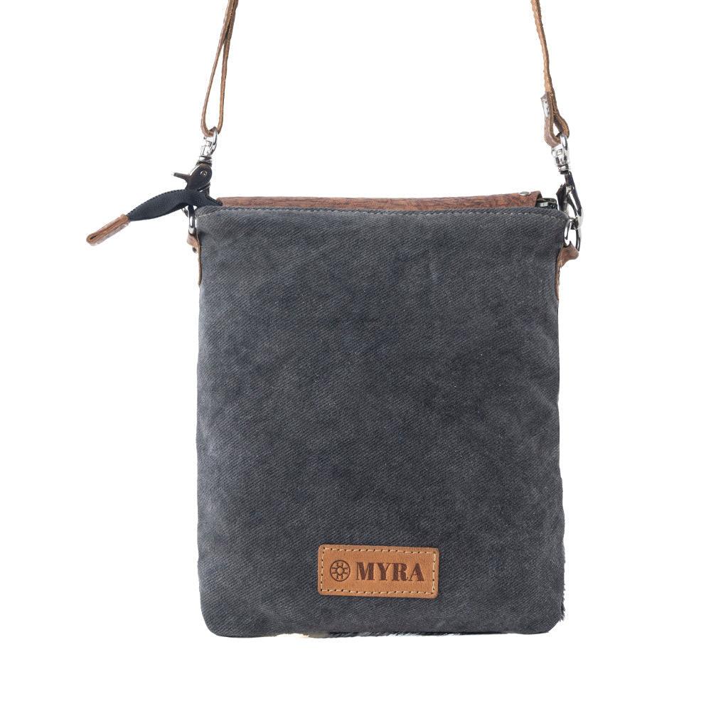 Myra Stonebrook Canvas & Hairon Bag in Spotted Ivory