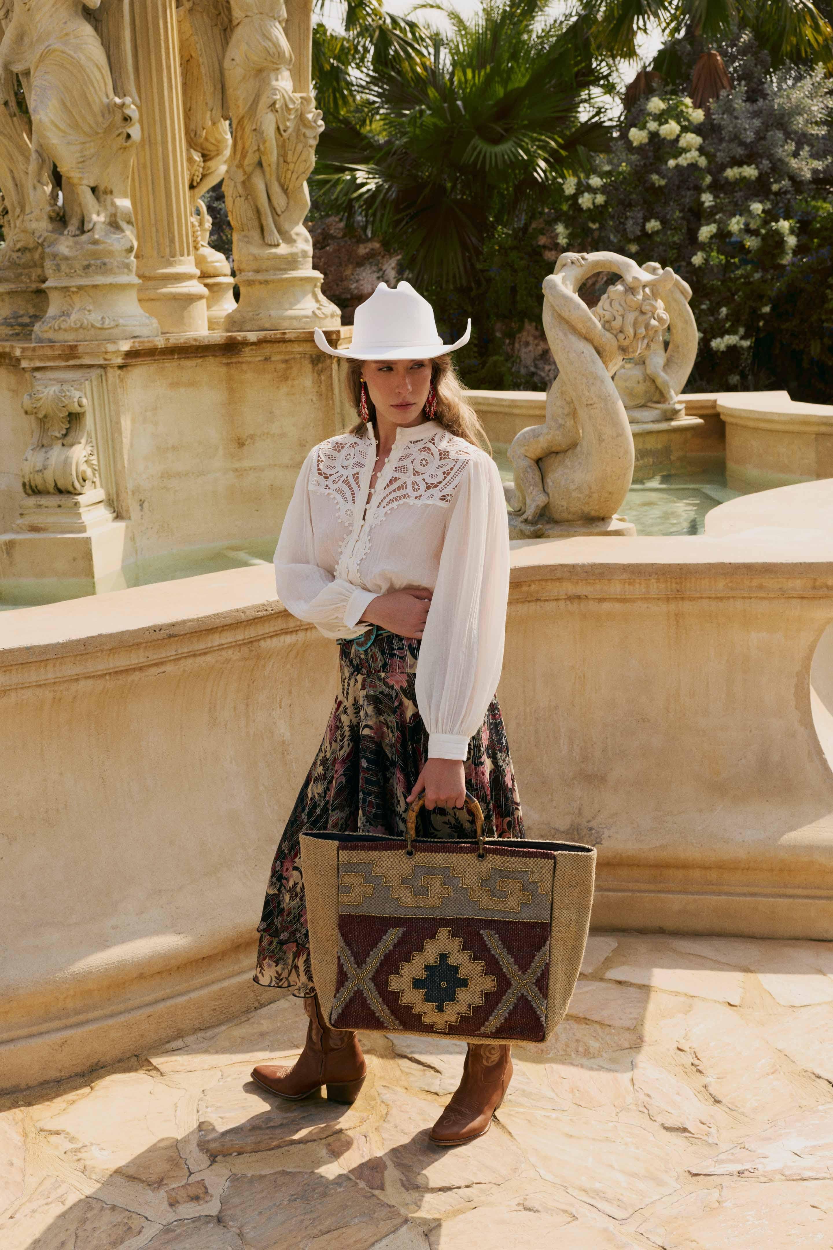Myra Desert Loom Jute Weekender Bag in Saffron Dune