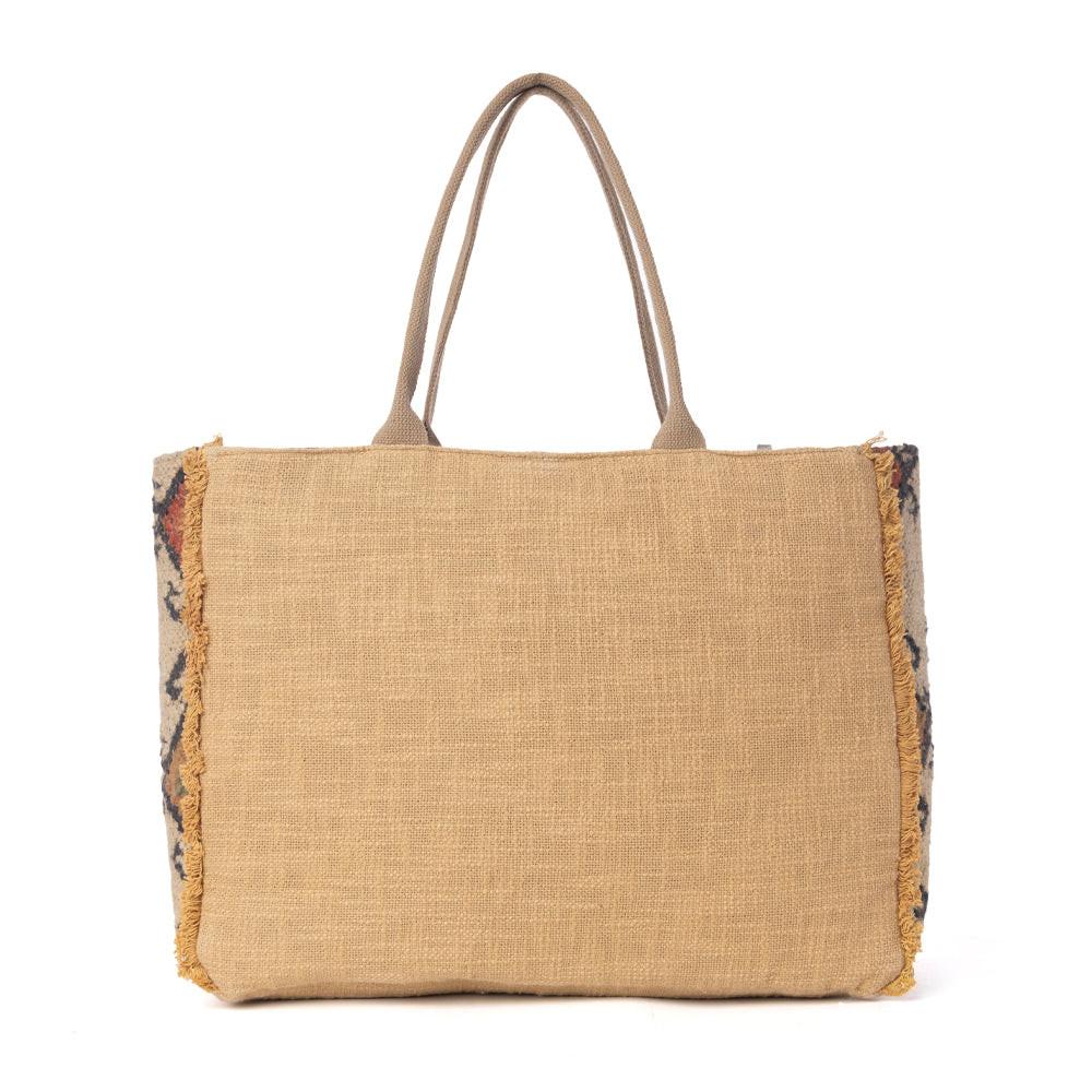 Myra Desert Loom Jute Weekender Bag in Sunbaked Aureate