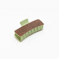 Myra Pinebrook Embossed Leather Hair Clip in Cedar Green