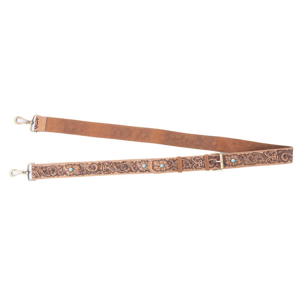 Myra Yellowstone Tawny Ridge Handtooled Hairon Concealed Carry Bag in Ivory Mocha