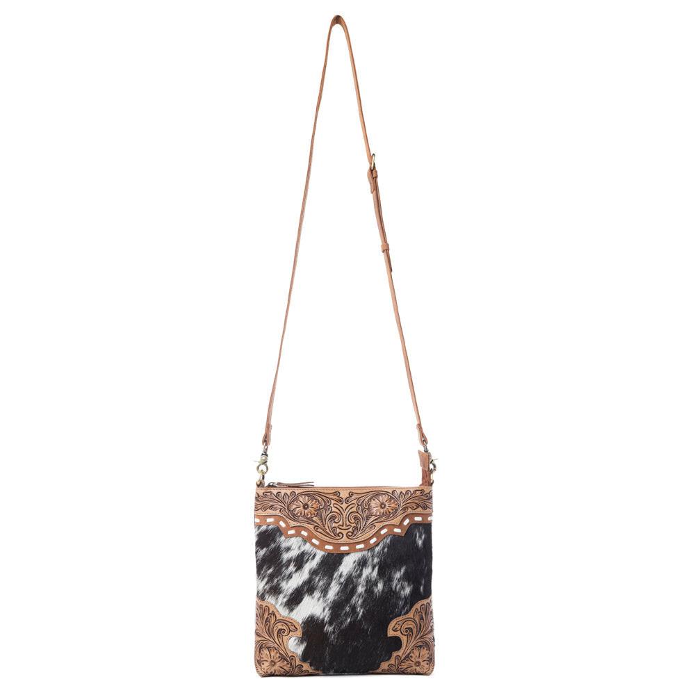 Myra Yellowstone Wind River Handtooled Bag in Midnight Sable