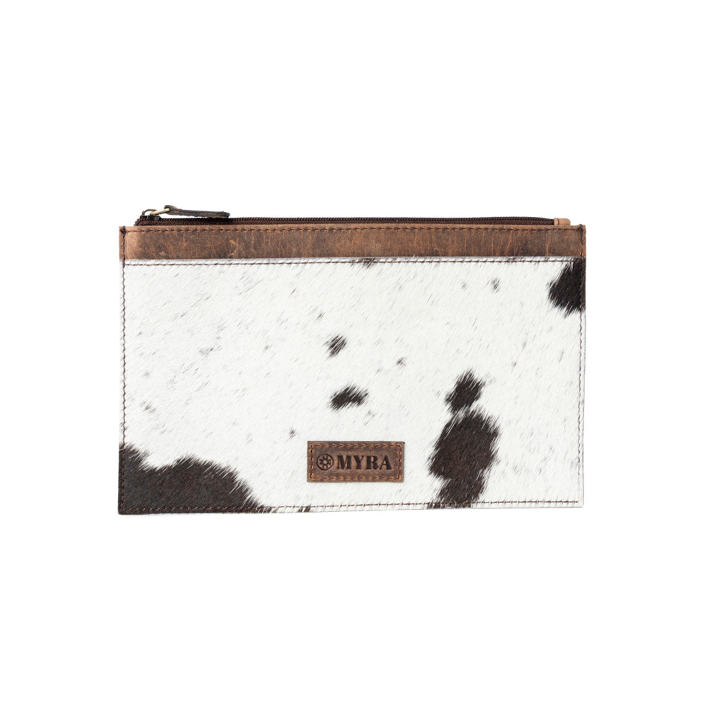 Myra Hayride Hairon Leather Pouch for Women in black
