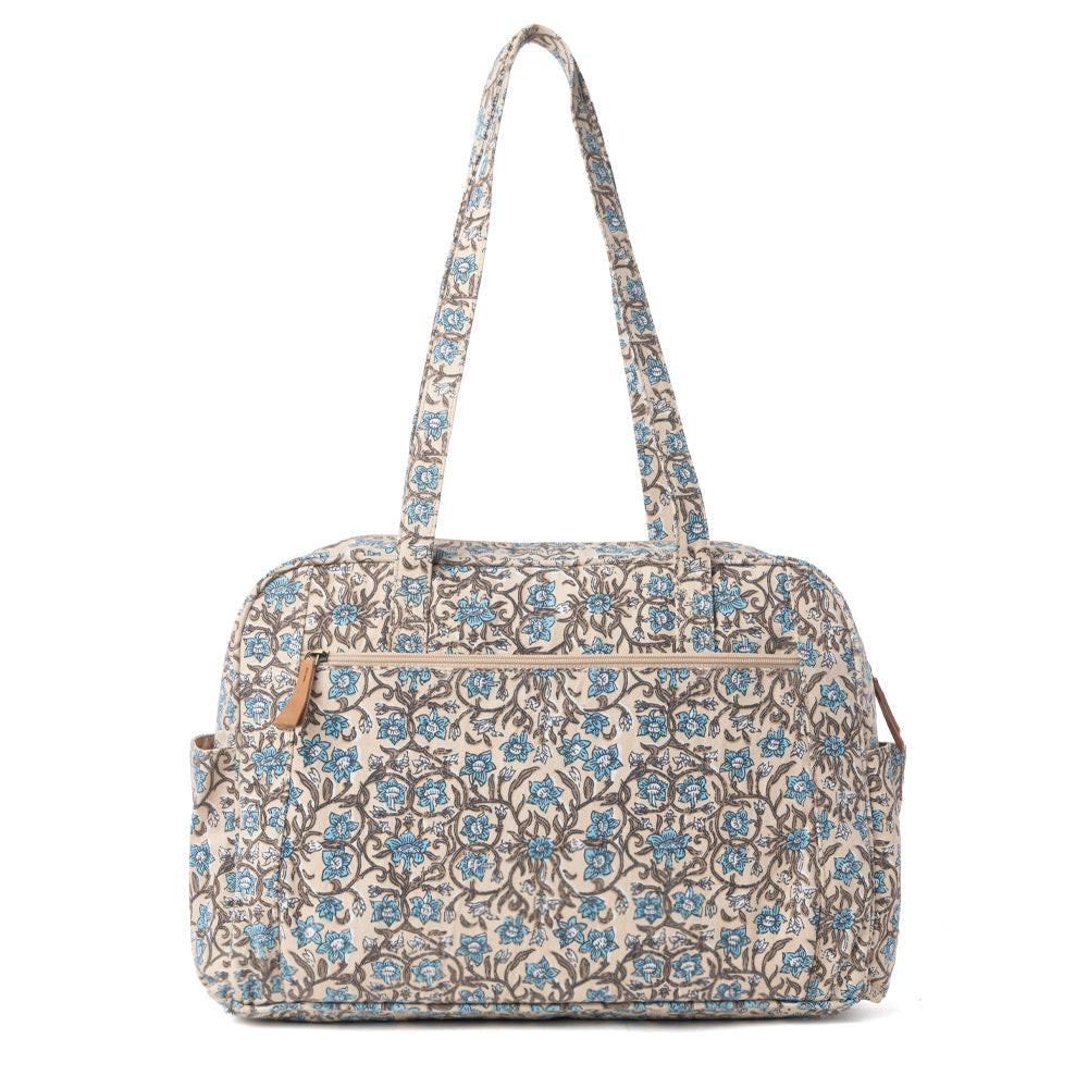 Myra Sunnyfield Cotton Diaper Bag in Dusty Teal