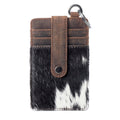 Myra Roper Card Holder for Women in black with hair-on detail