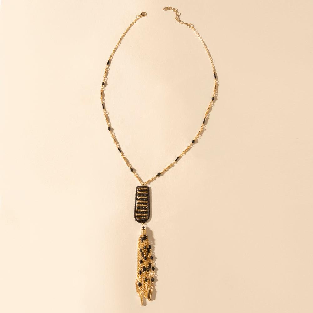 Myra Trailstamp Pendant Necklace in Burnished Tan