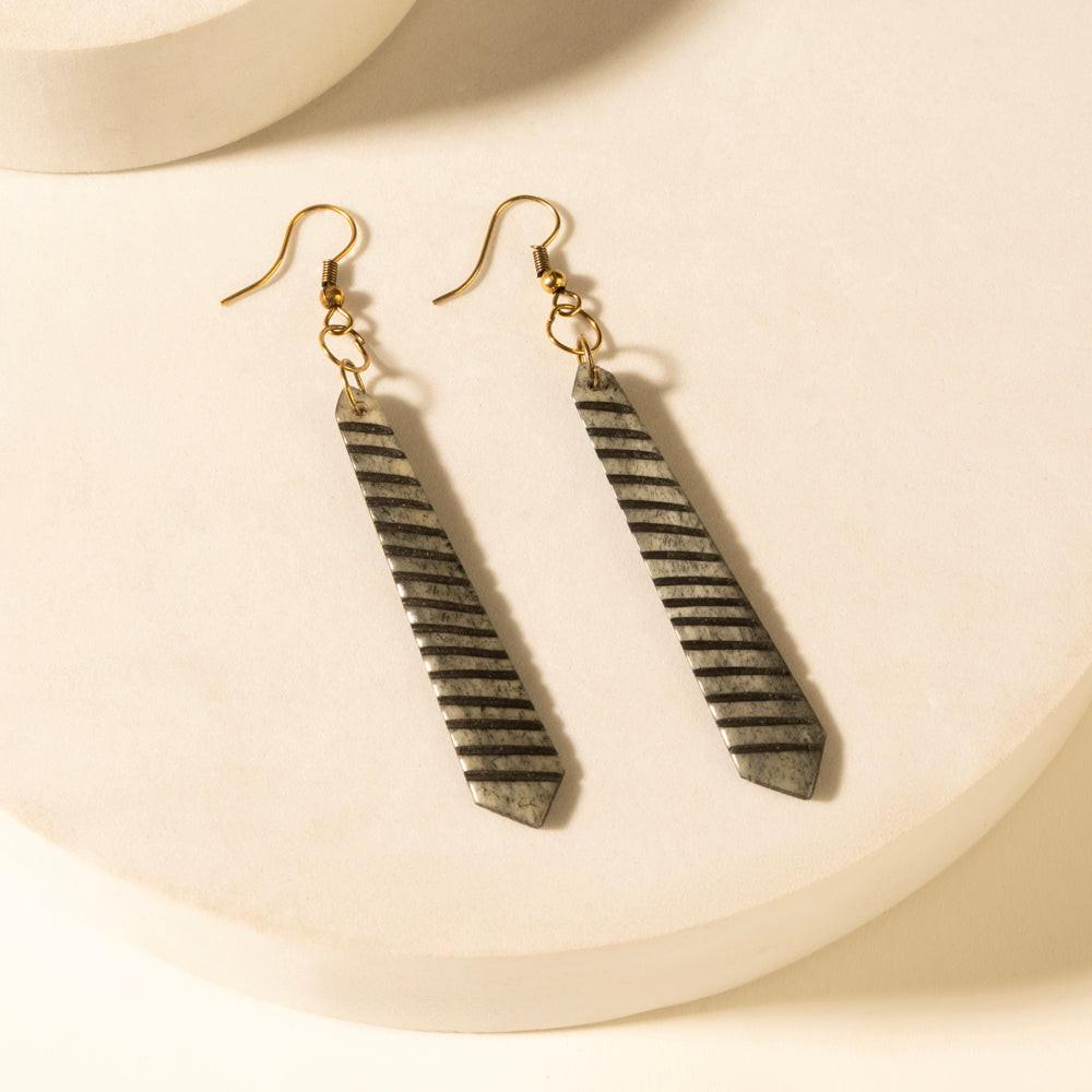Myra Driftline Drop Earrings in Iron Stripe