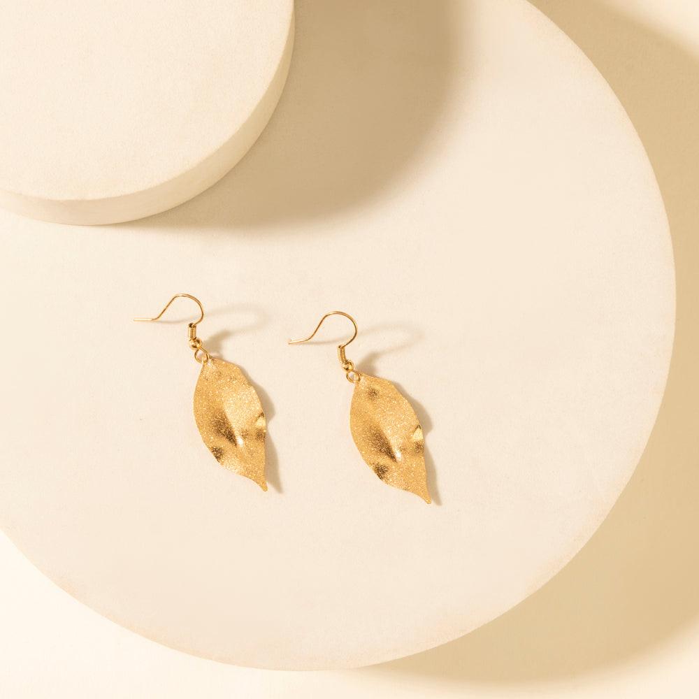 Myra Suntrail Leaf Earrings in Weathered Amber