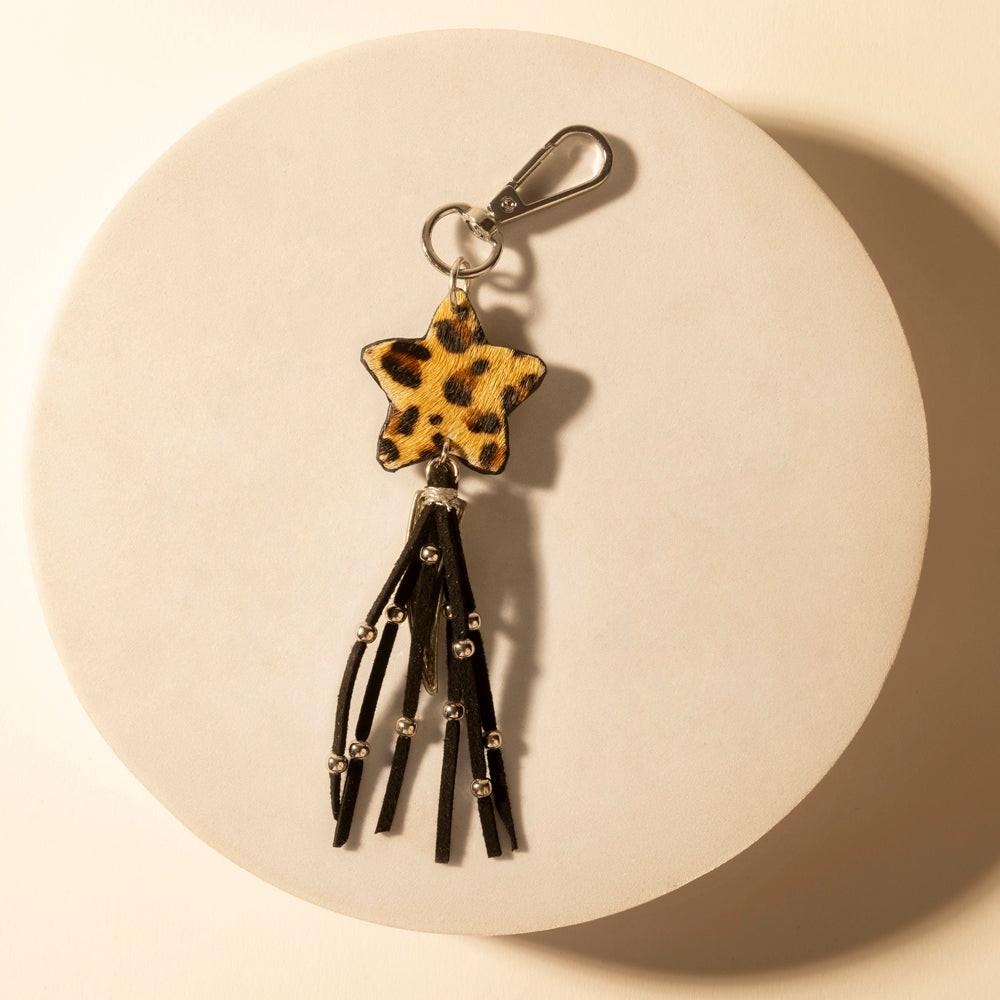 Myra Rodeostar Fringe Keychain in Desert Hide Mix