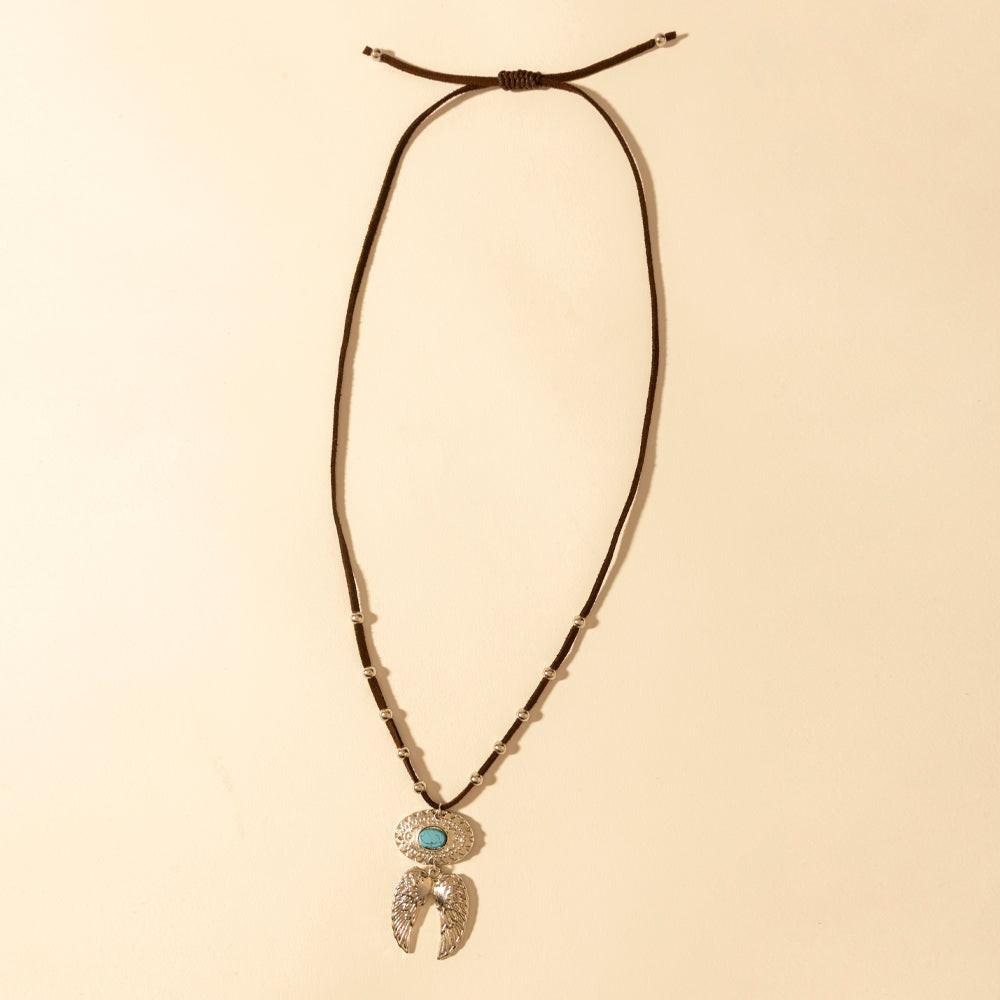 Myra Windspur Feather Necklace in Desert Turquoise