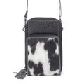 Myra Rustler Ridge Embossed Leather Hairon Sling Bag in Slate Smoke