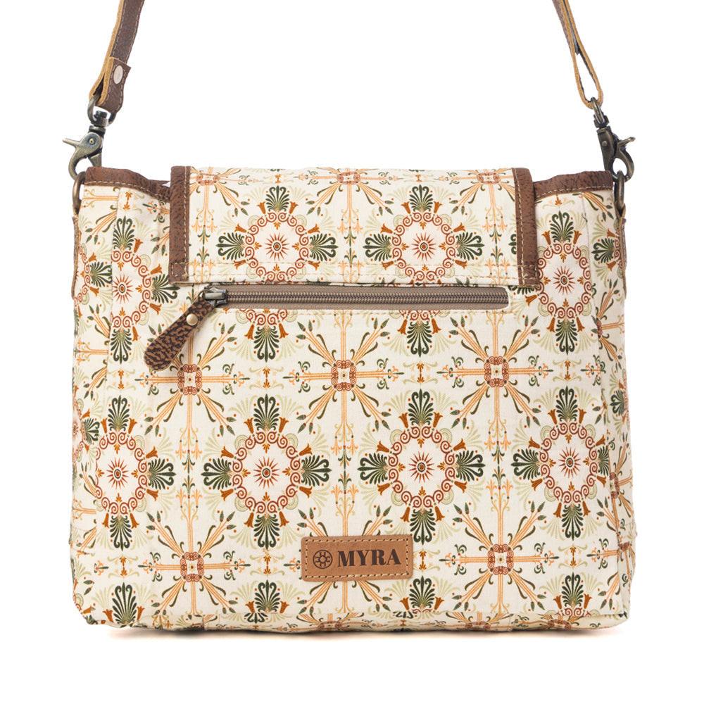 Myra Oakline Cotton & Leather Shoulder Bag in Oat Brown