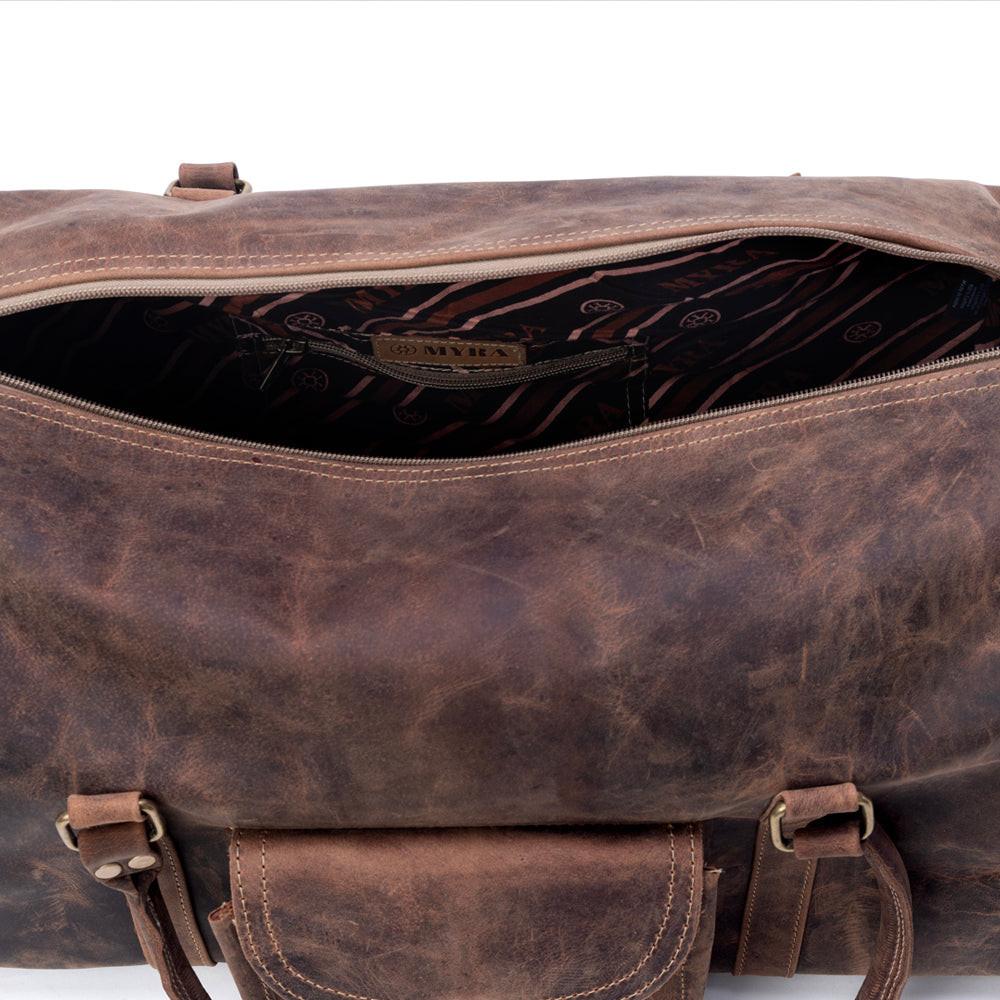 Myra Redmont Leather Traveller Bag in Dark Mahogany