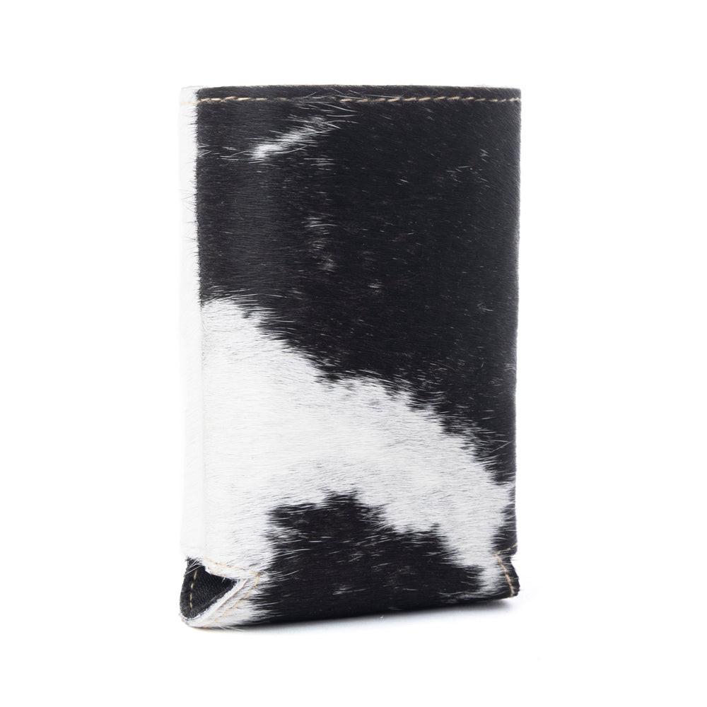 Myra Birch Valley Hairon Leather Beer Can Holder in Ivory Slate