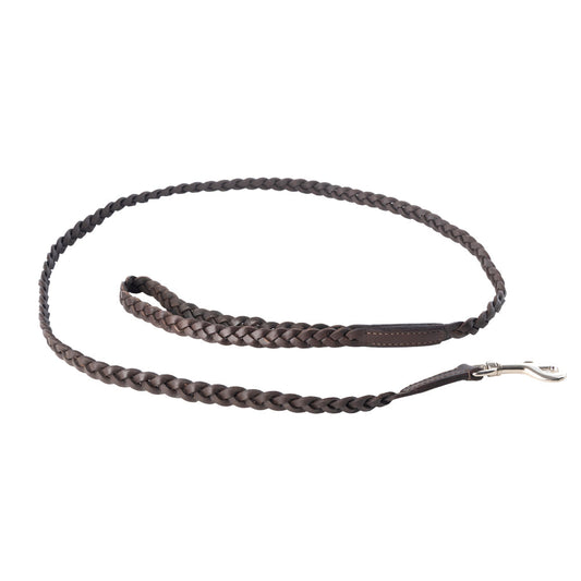 Hundeleine „Trailbound Leather“ in rustikalem Braun mit geflochtenem Design und Metallhaken