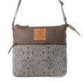 Myra Wildprint Trail Vintage Crossbody Bag for Women in olive with tile detail