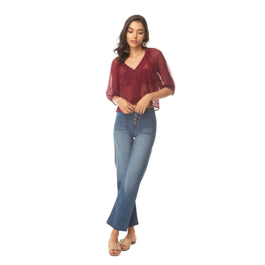 Kirschtransparentes Crop-Top