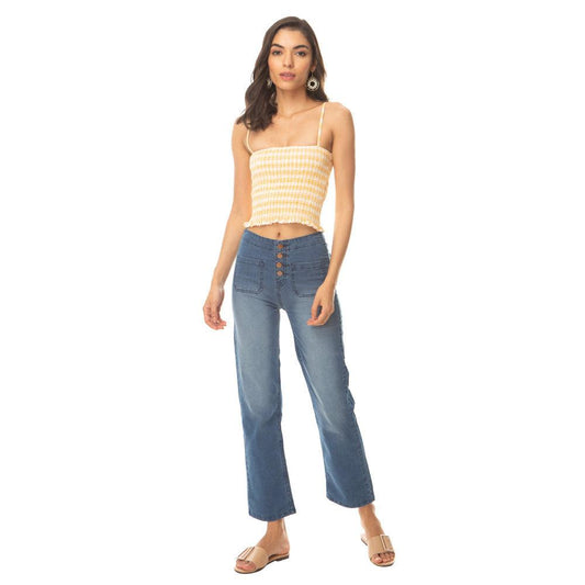 Sprico High-Waist Jeans mit Knopfleiste