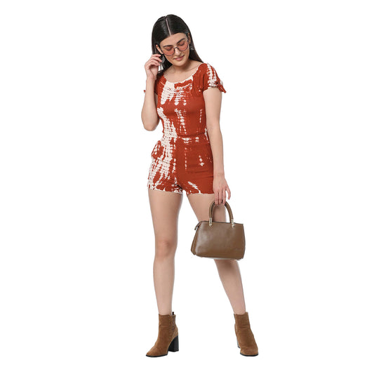 Kastanienfarbener Playsuit-Strampler