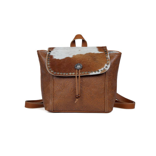Klassische Schnitzereien Leder- & Hairon-Tasche