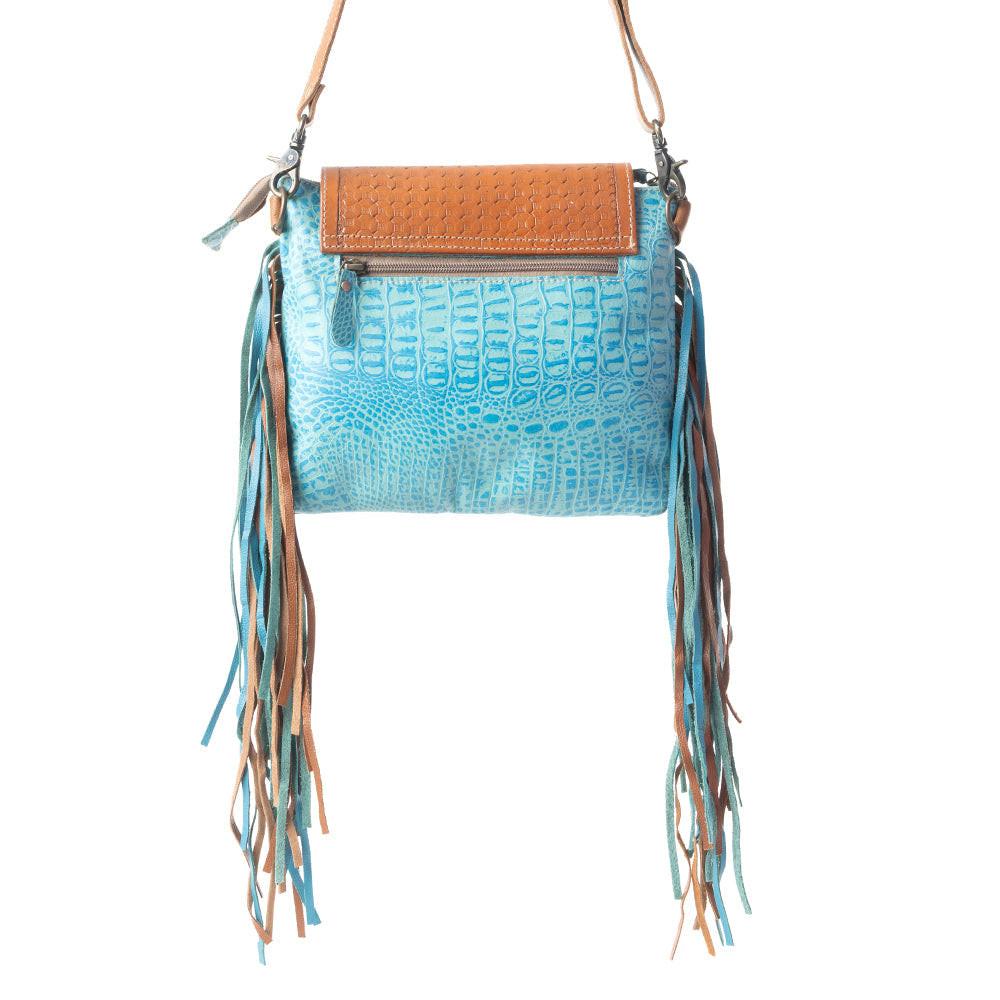Blue Wings Hand-Tooled Bag