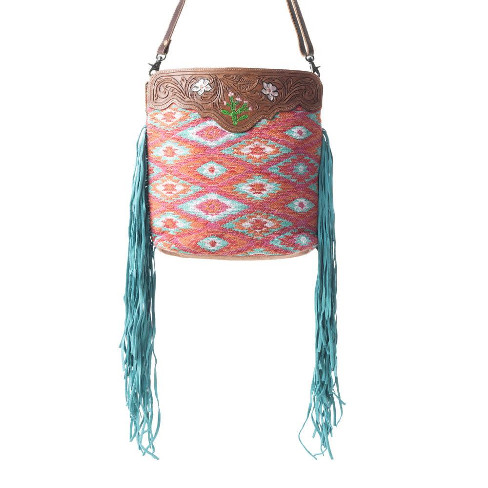 Pantone Pink Hand-Tooled Bag