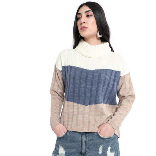 Blau gestreifter Pullover