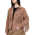 Fringe Embroidered  LEATHER Jacket