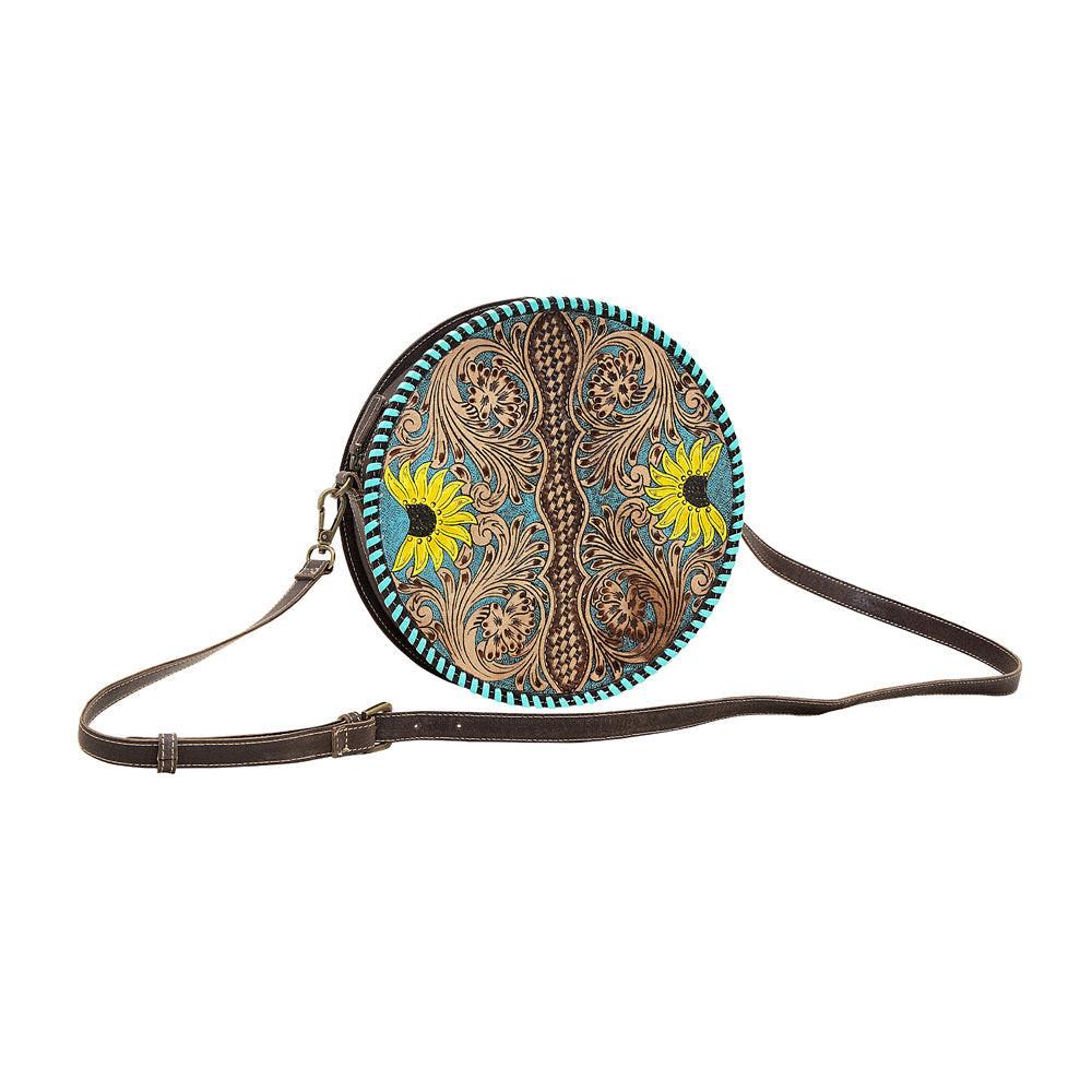 Boho Teal Round Bag