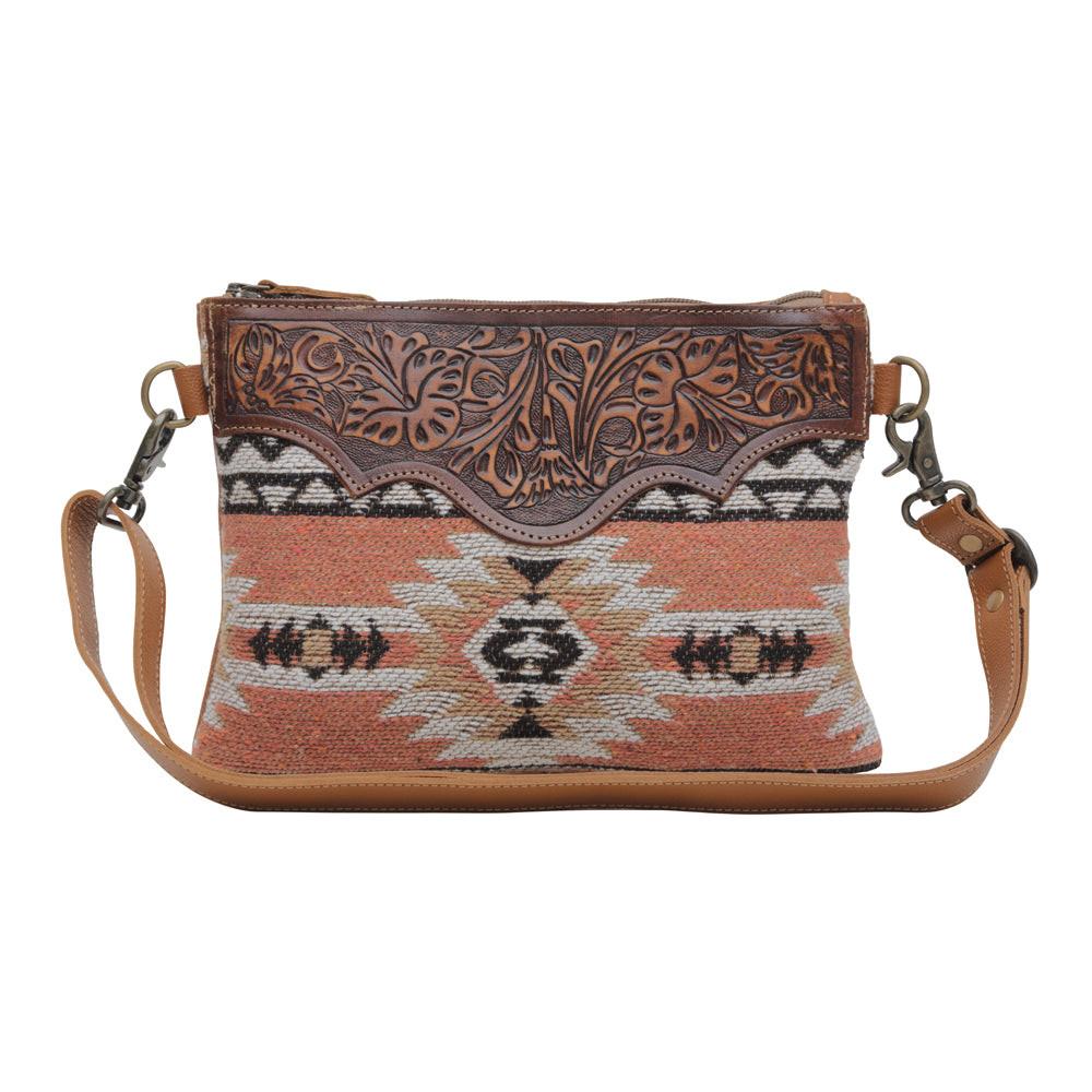 SANSA CHEVRON HANDTOOLED BAG