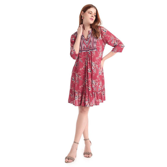 Blumenmuster-Kleid & Strampler