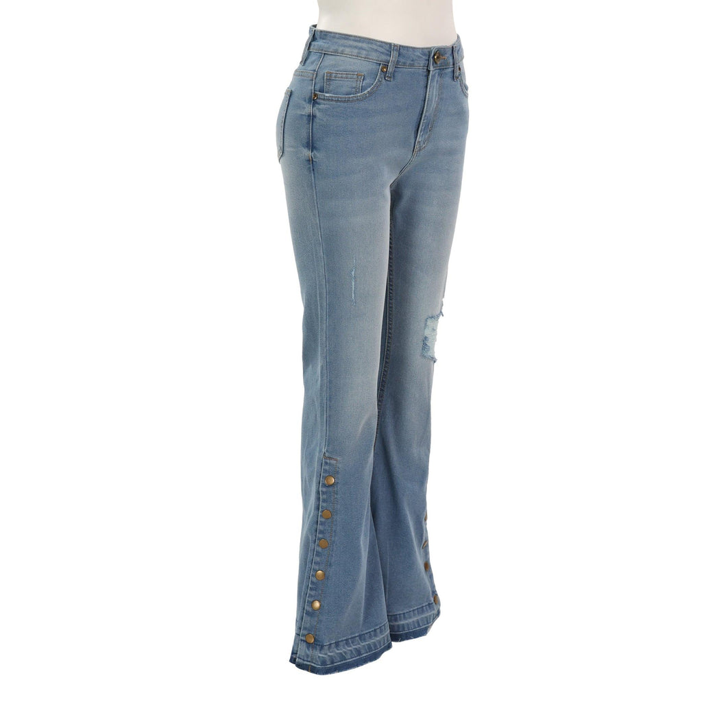 Regina Flared Button Accent Leg Jeans