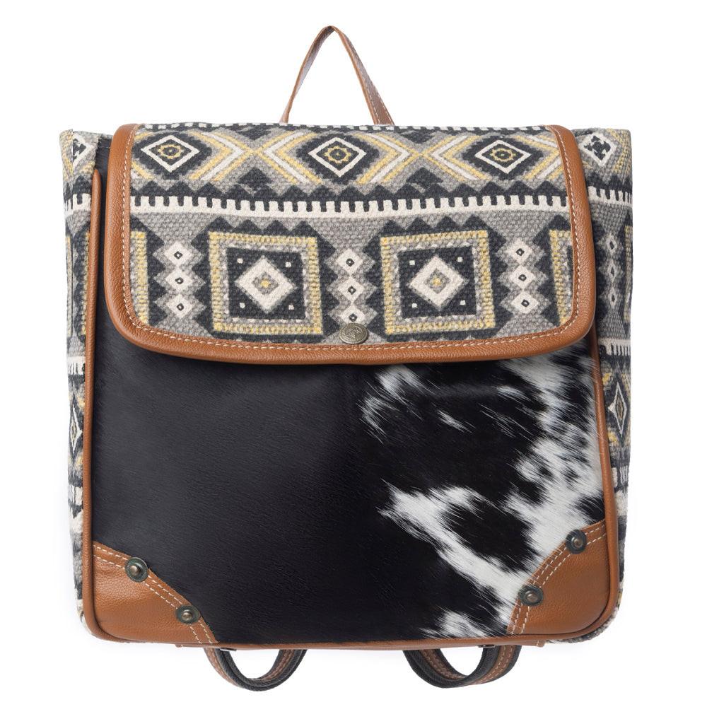 Bison Ridge Backpack Bag With Hair-On Hide