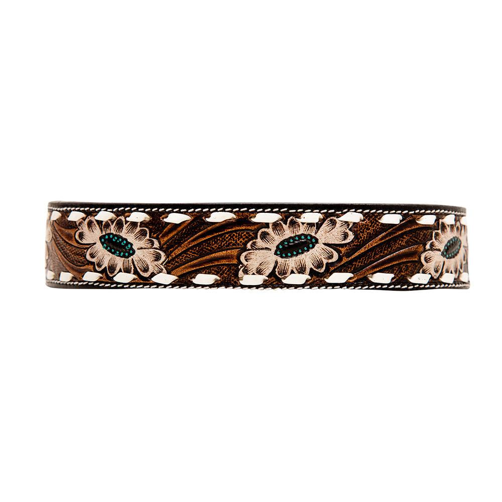 Hotshots Hand-Tooled Leather Dog Collar