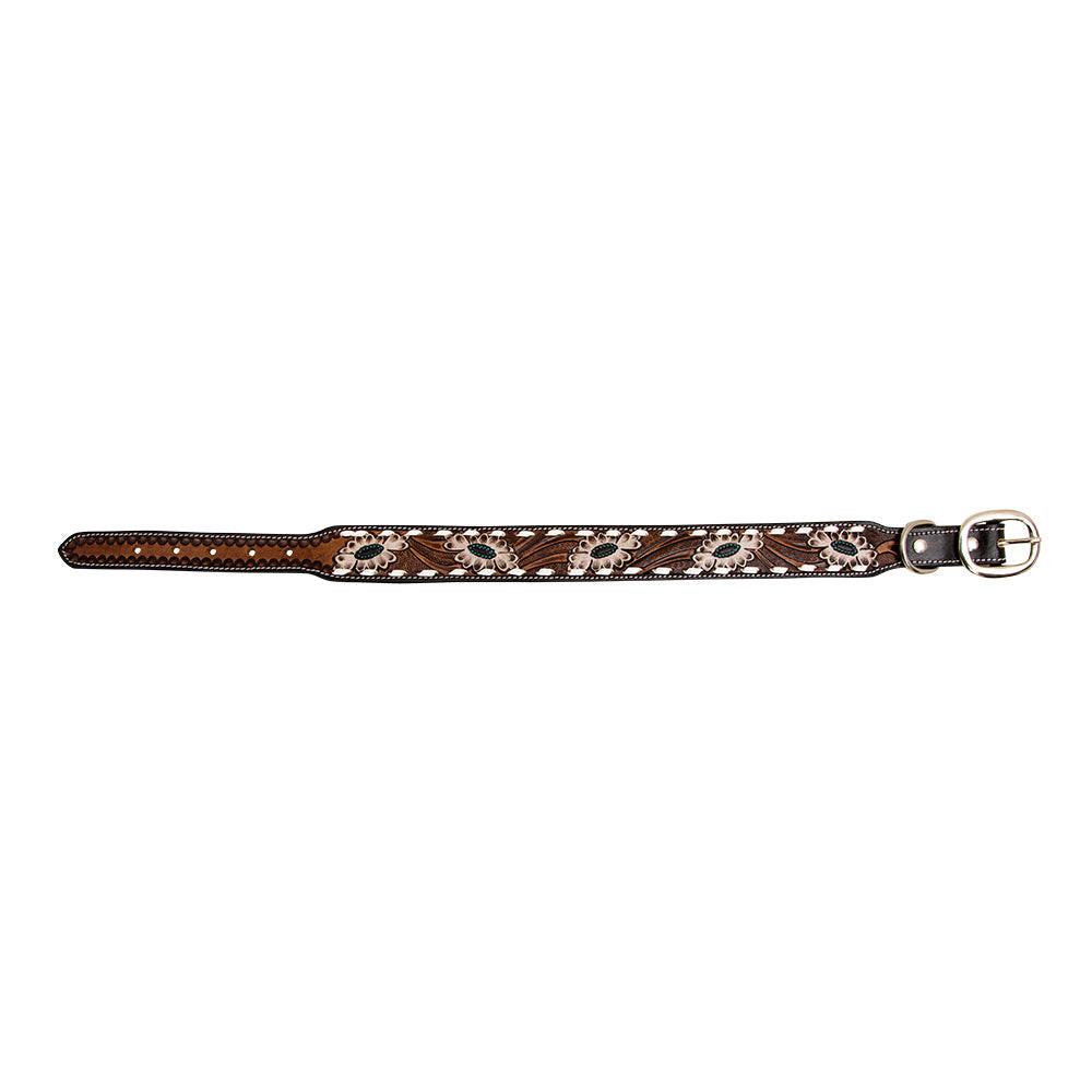 Hotshots Hand-Tooled Leather Dog Collar