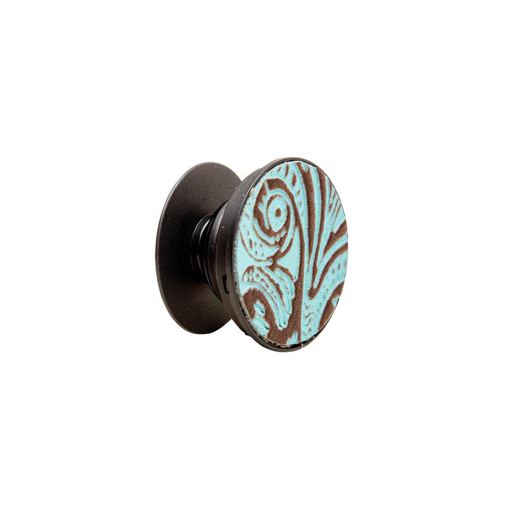 Atrium Turquoise Leather Phone Socket