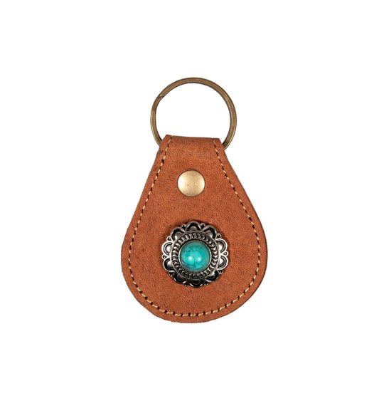 Schlüsselanhänger aus Leder Concho Caramel