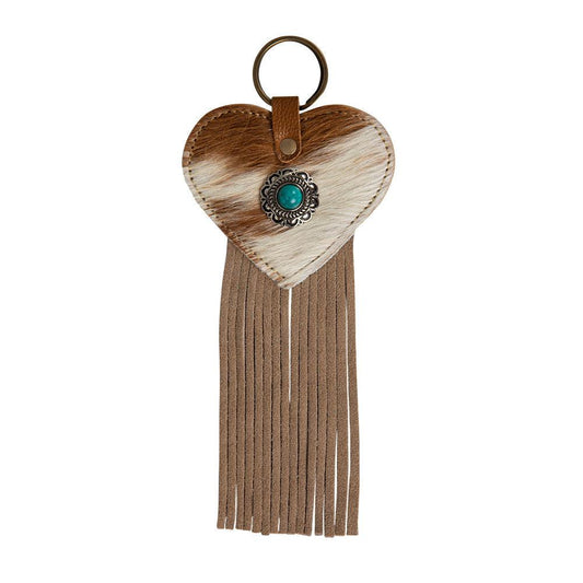 Schlüsselanhänger aus Hairon Hide mit Herzmotiv „Enduring Love“
